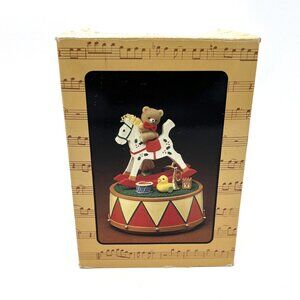 RUSS Memories of Christmas MUSIC BOX Vintage CHRISTMAS Bear Rocking Horse Drum